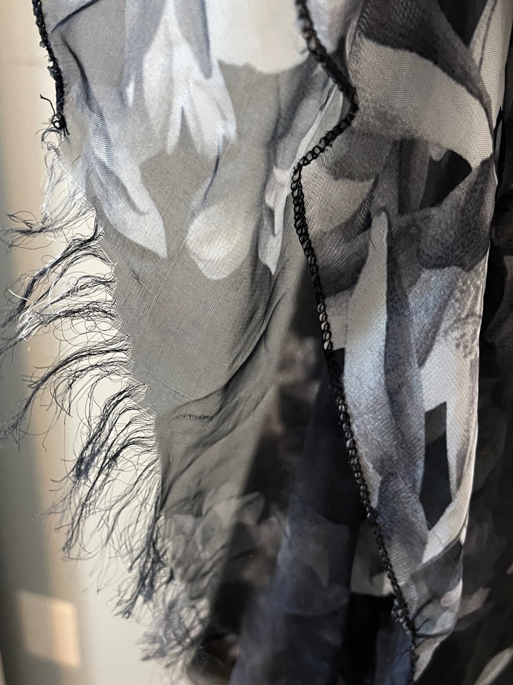 Afibi Black Gray Floral Chiffon Maxi Skirt Whimsigoth Fairy Grunge Boho Goth XS - Picture 2 of 6